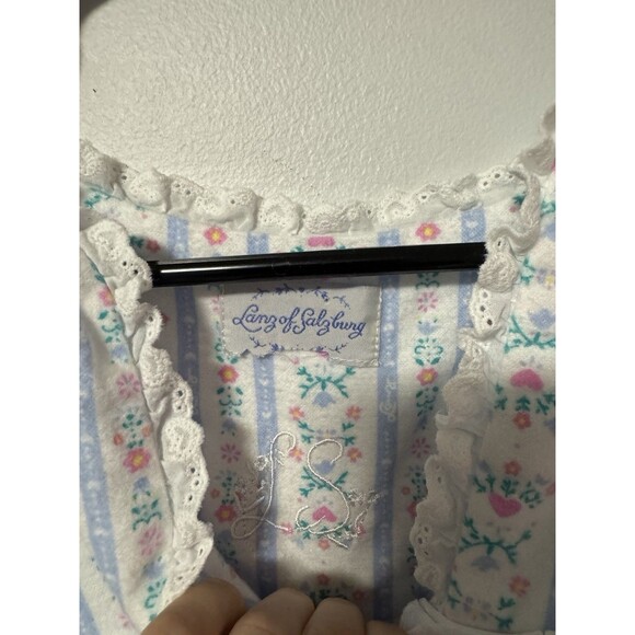 Lanz of Salzburg Large Nightgown Floral Eyelet Lace Grandma Cottagecore Prairie - Picture 3 of 5